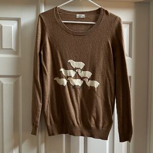 Madewell Brown Sweater with Sheep Design